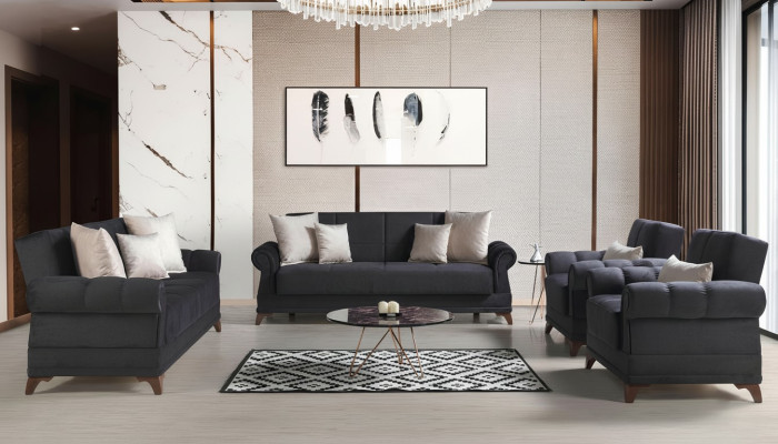 Sofas komplekts 3+2+1+1 auduma moderns pilna komplektācija 2 krēsli dīvāns 3 sēdvietas luksusa versijā
