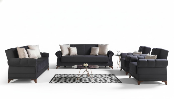 Sofas komplekts 3+2+1+1 auduma moderns pilna komplektācija 2 krēsli dīvāns 3 sēdvietas luksusa versijā