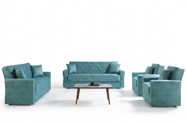 Sofas komplektācija 3+2+1+1 sēdvieta Tekstils koksne dīvāns 3 sēdvieta moderns jauns krēsls komplektā.