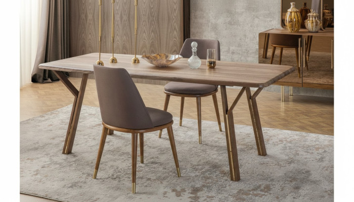 Dining room chair set 6x chairs + dining table luxury furniture group dining group