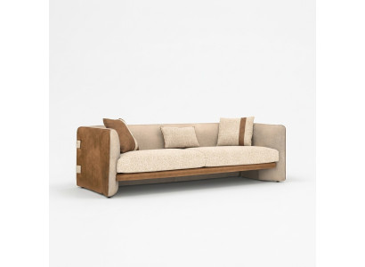 Beža krēsla luksusa trīsvietīga sofa Moderns mēbeļu priekšmetu apģērbs Tekstils