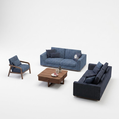 Sofas komplekts Divvietīgs dīvāns Dīvāns Krēsls Pārklāts dīvāns Moderns Auduma dīvāns Jauns.