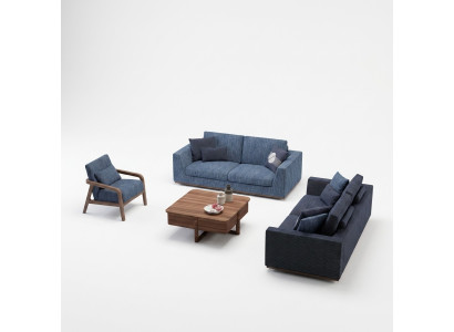 Sofas komplekts Divvietīgs dīvāns Dīvāns Krēsls Pārklāts dīvāns Moderns Auduma dīvāns Jauns.