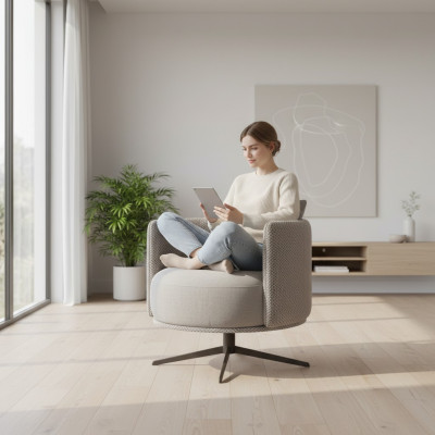 Pelēks krēsls dzīvojamā istabā Polstermöbel Luxury apģērbs Polster armchair iekārta
