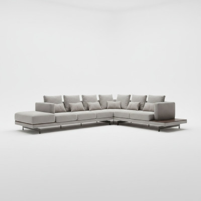 Mēbeles Pelēkas Sofa Stūra forma L-formas dizains Gusseckersofa Jauns Dzīvojamā istaba Galda galds