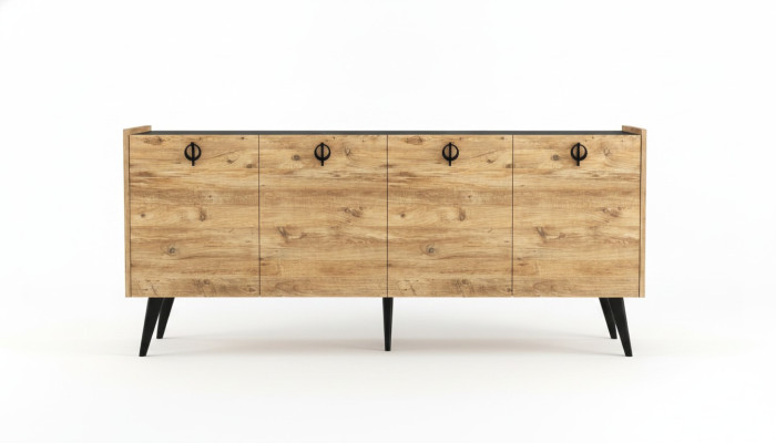 Dzīvojamā istaba Brūns Sideboard Moderns dizains Taisnstūra forma Plaukti Luksuss