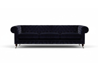 Zils sofa 3 vietu dzīvojamā istaba mēbeles dīvāns tekstilas pārklājums Česterfīlds