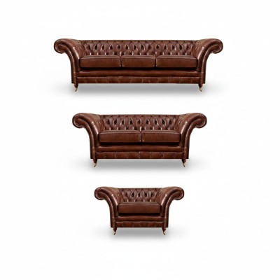 Mēbeles gultas dīvāni 3 gab. Pamatne Polster sēdekļa krēsli Chesterfield dīvāns Jaunie.
