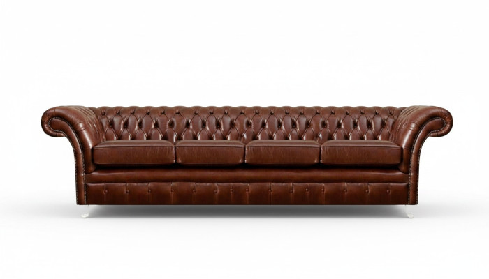 Brauna četrstāvu dīvāns Chesterfield Sofa dzīvojamajā istabā mēbeles jaunas