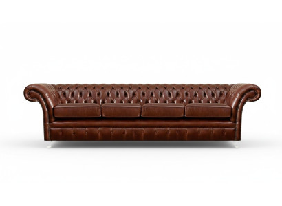 Brauna četrstāvu dīvāns Chesterfield Sofa dzīvojamajā istabā mēbeles jaunas