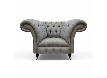 Luksusa sēdošais auduma krēsls dzīvojamā istaba Chesterfield mēbeļu pelēkā krāsā