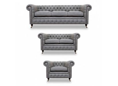 Chesterfield dīvānu komplekts auduma mēbelēm Polster Couch Sofa komplekts 3 gab. Jaunais