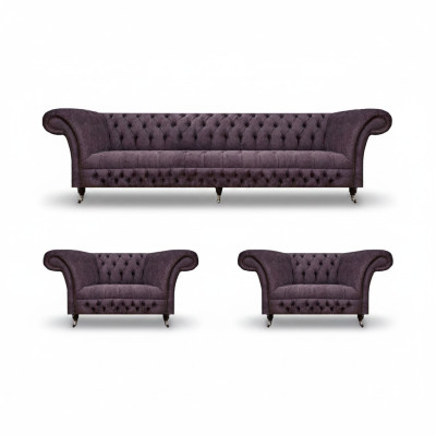 Chesterfield dizaina luksusa mīkstais dīvāns ar saliekamu sēdekli, pārvalka audums tekstils