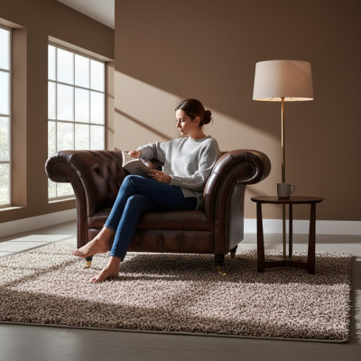 Luksus jaunais sēžamistaba brūns krēsls mēbeļu Chesterfield iekārtojums