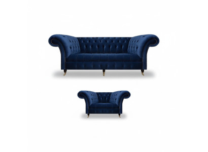 Pilnīgs komplektēšanas galds Sofa E 3 sēdvietām Luksusa krēsls Iekārtojums Dzīvojamā istaba Chesterfield