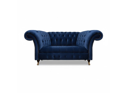 Dīvāns divvietīgs Dīvāns Polstermöbel Chesterfield Audums Zils dizains Jauns