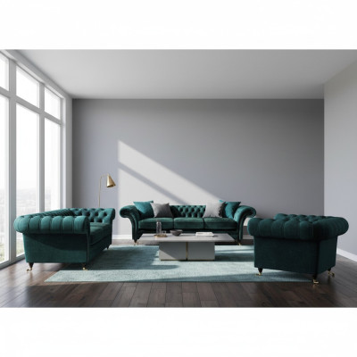 Dzīvojamā istaba Luksusa iekārtojumi. Sofa, dīvāns, "Chesterfield" mīkstais dīvāns 3+2+1.