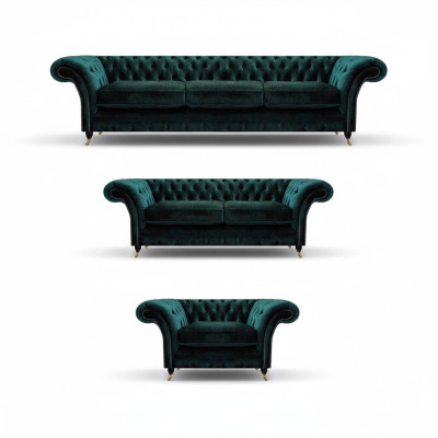 Dzīvojamā istaba Luksusa iekārtojumi. Sofa, dīvāns, "Chesterfield" mīkstais dīvāns 3+2+1.