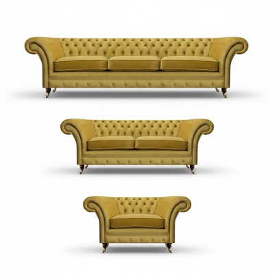 Sofas komplekts Luxus 3 gab. Mēbeles Chesterfield dīvāni 3+2+1