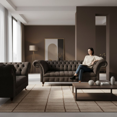 Dizainera pilnīgi luksusa sofa polster Couch dizainera pilnīgi Chesterfield