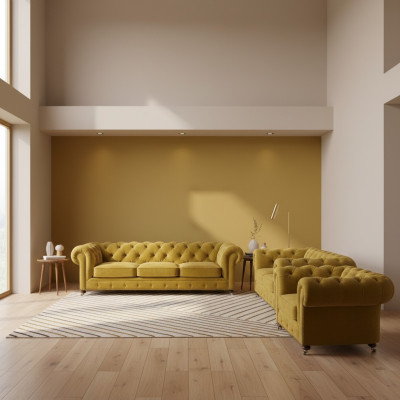 Dizainera 2 divi dīvāni dzīvojamā istaba krēsls Chesterfield Luxus Set Chesterfield