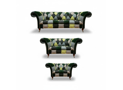 Chesterfield dzīvojamā istaba Modern mēbeles dīvāns komplekts 3 gab. 3+2+1
