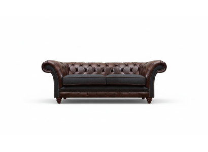 Brūngrejs Chesterfield elegants divvietīgs dzīvojamā istabas mēbeles dīvāns