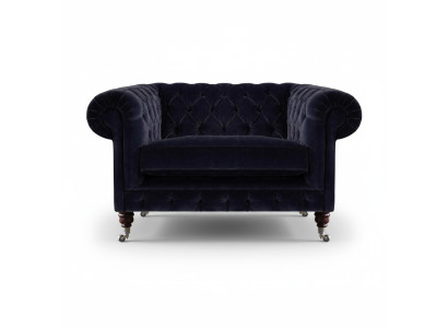 Tumši zilais “Chesterfield” krēsls Dizainera vienpersona mēbele istabas sēdekļa soprans.