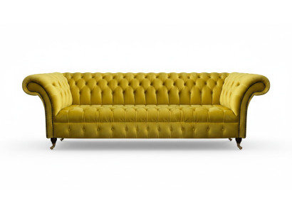 Chesterfield dzeltenais četrstūrains dizainera mēbeļu istabas dīvāns.