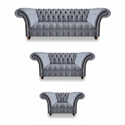 Chesterfield Dārgs tekstila komplekts, dizainera 3-vietīgs divvietīgs atpūtas krēsls