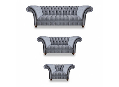 Chesterfield Dārgs tekstila komplekts, dizainera 3-vietīgs divvietīgs atpūtas krēsls