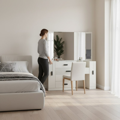 Modernas luksusa mēbeles ar spoguli guļamistabai