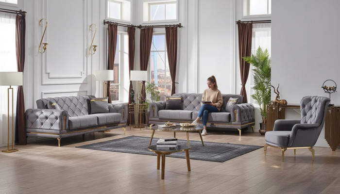 Česterfīlda komplekts 3+3+1 vietas Česterfīlda luksusa salons