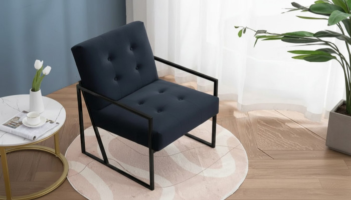 Ērtā melnā krēsla New Textile Metall augstas kvalitātes materiāli