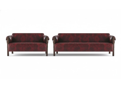 Sēdsofa Ledesofas 3-vietīgs 2-vietīgs Bordeaux Moderns stils āda koks komplekts