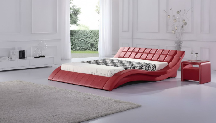 Divguļamā gulta dizaina sarkanā luksusa viesnīcas gulta 180x200