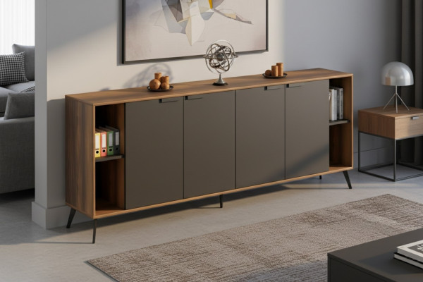 Komode Sideboard galds melnā brūnā krāsā