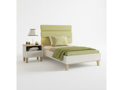 Weißes Holz Bett im eleganten Design