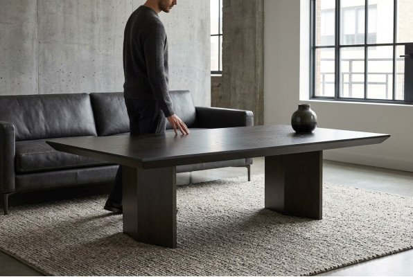 Klasisks brūns koka kafijas galdiņš