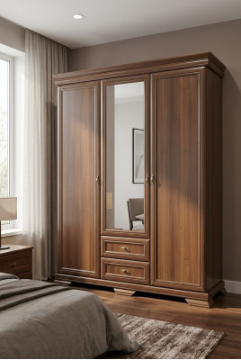 Armoire Kangaskaappi ar atvilktnēm un drēbju durvīm