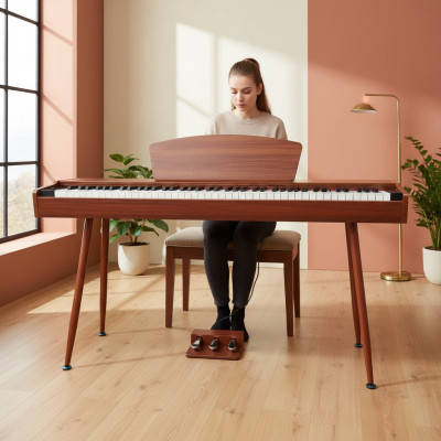 Digitālais pianīns 135 cm sarkano ķiršu taustiņi