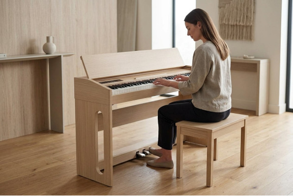 Digitālais klavieres mājas lietošanai 130 cm gaiši brūns