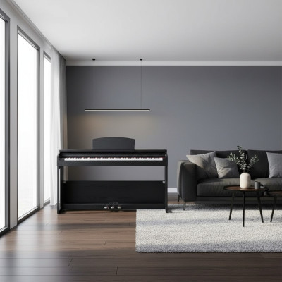 Digitālais pianīns mājai 138 cm Melns