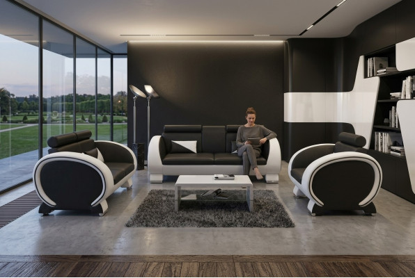 LEDERSOFA LEDERSOFA DESIGNERSOFA GARNITUR 3+1 COUCH POLSTERGARNITUR POLSTER SOFA LEDERDĪVĀNS DIZAINDĪVĀNS GARNITŪRA 3+1 DĪVĀNS POLSTERGARNITŪRA POLSTER SOFA