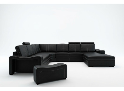 XXL ĀDAS SOFA ĀDAS DĪVĀNS ĀDAS STŪRIS DZĪVOJAMS ISTABA STŪRIS DĪVĀNS JAUNS GARNITŪRA SOFA