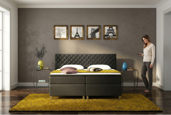 Boxspring gulta Box Hotel gulta ar visko un matraci ādas gulta gultas divguļamais gults K3