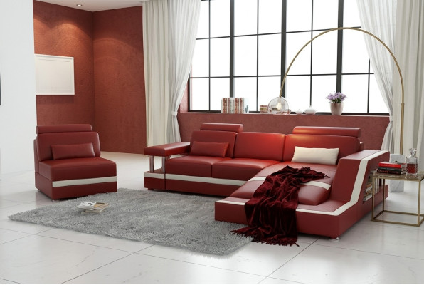 ĀDAS DĪVĀNKRĒSLS XXL ĀDAS SOFA KOMPLEKTS STŪRĀ POLSTER WOHNLANDSCHAFT KOMPLEKTS L FORMA HH4