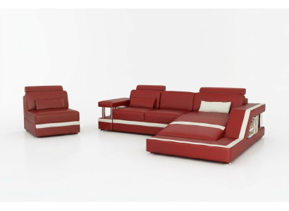 ĀDAS DĪVĀNKRĒSLS XXL ĀDAS SOFA KOMPLEKTS STŪRĀ POLSTER WOHNLANDSCHAFT KOMPLEKTS L FORMA HH4