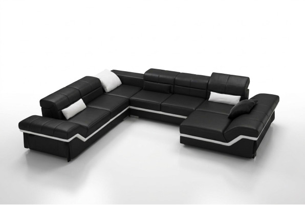 LEDERSOFA XXL DZĪVNES LANDSCAPE STŪRISKĀ SOFA DIZAINA SOFA DĪVĀNS GARNITŪRA STŪRLEŅĶIS JAUNS
