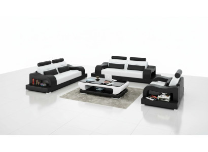 Ādas dīvāns Dīvāns Sofa komplekts Dzīvojamo telpu iekārtojums 3+2+1 sēdvietu komplekts Moderns dizains G8005D